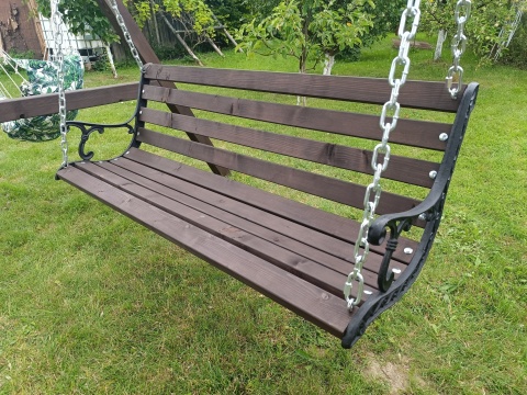 Huśtawka ogrodowa 300 cm | 3 osoby | ławka 145 cm + wiszący fotel