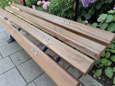 Ławka ogrodowa AluRoyal Plus 150 - jesion, aluminiowe nogi