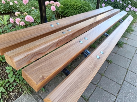 Ławka ogrodowa AluRoyal Plus 150 - jesion, aluminiowe nogi