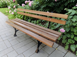 Ławka ogrodowa AluRoyal Plus 150 - jesion, aluminiowe nogi