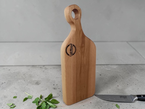 Masywna deska jesionowa do krojenia i serwowania 49x20x4 cm - lite drewno, ślady natury