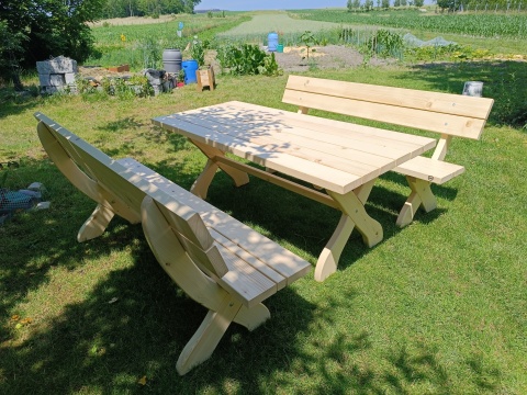 Zestaw mebli ogrodowych Rustic 6 os. - stół 180x80 cm + 2x ławka 180 cm