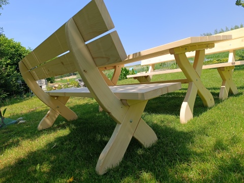 Zestaw mebli ogrodowych Rustic 6 os. - stół 180x80 cm + 2x ławka 180 cm